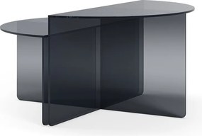 Măsuțe de cafea gri 2 buc. rotunde din sticlă ø 80 cm Velta – MOME