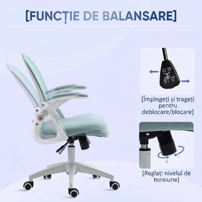 Vinsetto Scaun Birou Ergonomic Albastru Dimensiuni Variabile Suport Lombar Integrat | Aosom Romania