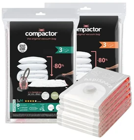 Compactor Set de pungi de depozitare în vidAspispace 6 buc, 3x M + 3x L