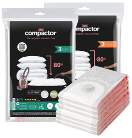 Compactor Set de pungi de depozitare în vidAspispace 6 buc, 3x M + 3x L