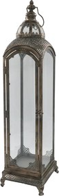 Felinar de exterior, din metal, cu patina aurie, H81cm