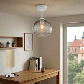 BRILAGI - Plafonieră LED aplicată R GLASS 1xE27/60W/230V Ø 25 cm alb/gri fumuriu