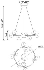 Lustra LED suspendata design modern ANDROMEDA