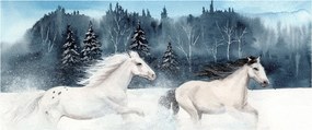 Tablou cu caii pictați (120x50 cm)
