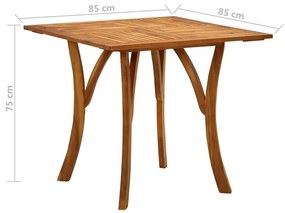 Set de masa pentru gradina, 3 piese, maro Maro, Lungime masa 85 cm, 3