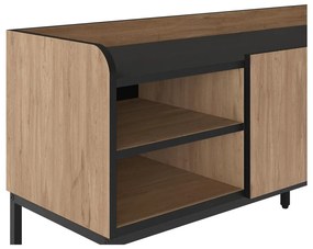 Comodă TV în culoare naturală cu aspect de lemn de stejar 160x55x42 cm Adara – Marckeric