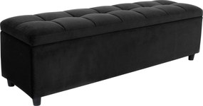 Bancuta cu spatiu de depozitare Abgesteppt neagra 140/40/42,5 cm