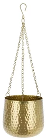 Suport suspendabil pentru ghiveci flori, 21x21x68 cm, metal, auriu