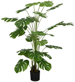 HOMCOM Monstera Deliciosa Artificiala cu Ghiveci, Planta Artificiala pentru Interior si Exterior pentru Decorarea Camerei de Zi de Acasa, 180cm