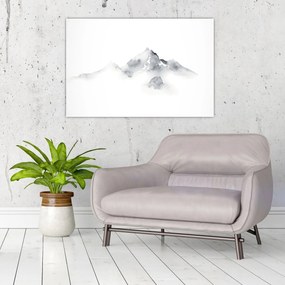 Tablou - Pictură cu cerneală de munți (90x60 cm)