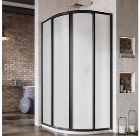 Ravak SUPERNOVA 3114O30211 - cabină de duș cu 4 elemente, în formă de sfert de cerc, 80x80 cm, neagră