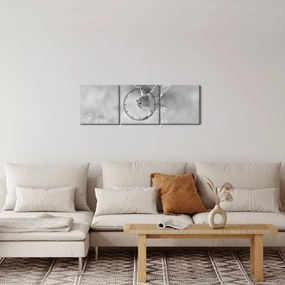 Tablou - Bufniță în câmp (cu ceas) (90x30 cm)