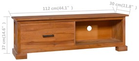 Comoda TV, 112x30x37 cm, lemn masiv de tec