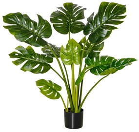 HOMCOM plante artificiale 110 cm Monstera artificială plante de interior și exterior în ghiveci copac artificial plantă decorativă plantă de birou ghiveci din plastic pentru interior și exterior | Aosom Romania