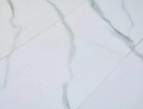 Masa extensibila Bari marmura alba/negru L120-160 cm