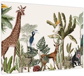 Tablou - Jungla plină de animale (70x50 cm)