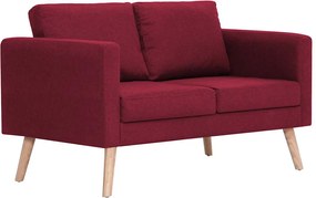 vidaXL Canapea cu 2 locuri, roșu, material textil