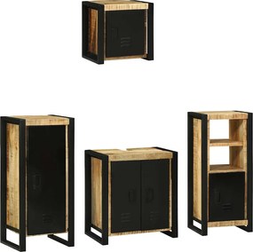 vidaXL Set de mobilier pentru baie cu sertar 4 pcs Lemn de mango solid