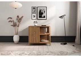 Dulap în culoare naturală din lemn de stejar 95x80 cm Twig – The Beds