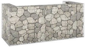 vidaXL Perete gabion pentru pubele, 254x100x110 cm, oțel galvanizat