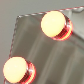 HOMCOM Oglindă pentru corp întreg 150x40 cm LED RGB, oglindă de podea cu 21 becuri, 7 culori, buton tactil, funcție memorie | Aosom Romania