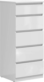 Comoda TETRIX, alb lucios, PAL, 50x45x115 cm