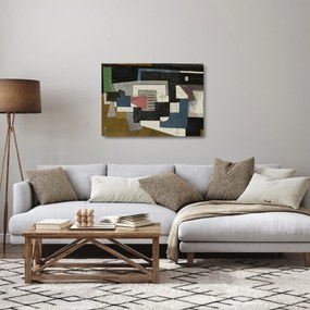 Tablou pe sticlă - Abstracție cubism (70x50 cm)