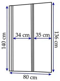 Paravan de cada pliabil Rea Agat-2 crom 80x140 cm mobil