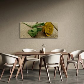 Tablou - Vintage trandafiri galbeni (120x50 cm)