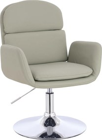 HR480N Scaun Culoarea Inului Piele Ecologica Premium Soft cu Bază Cromata