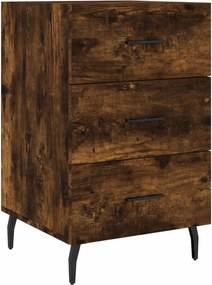 vidaXL Noptieră, stejar fumuriu, 40x40x66 cm, lemn compozit