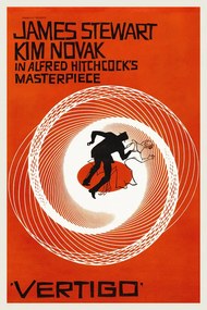 Reproducere Vertigo, Alfred Hitchcock (Vintage Cinema / Retro Movie Theatre Poster / Iconic Film Advert)
