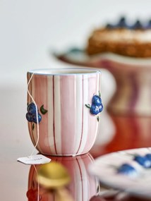 Set 4 căni din ceramică pictate manual, roz, D8×H9 cm, 235 ml, „Carry Cup"