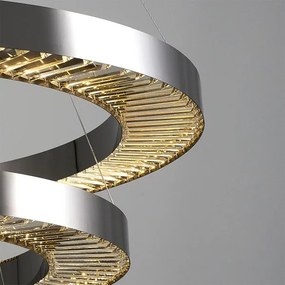 Candelabru LED suspendat pe cablu JESI LED/99W/230V 3000K Ø 100 cm, argintiu