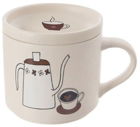 Orion Cană din porțelan cu capac Cafea, 0,45 l
