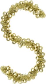 vidaXL Ghirlandă cu Bile de Crăciun Auriu 186 cm Polistiren