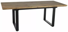 Masa extensibila Umberto II stejar artizan/negru L160-24xl90 cm