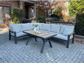 Set mobilier de grădină gri din aluminiu pentru 5 persoane Rotterdam – Rojaplast