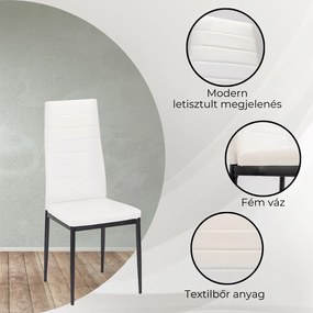 Midland 4+1 set de sufragerie alb-negru