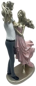 Statueta Cuplu cu copil FAMILY, Auriu, 32cm