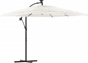 vidaXL Umbrelă soare de grădină stâlp din oțel, alb 246x246x230cm