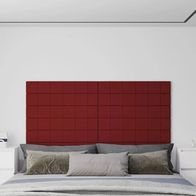 Panouri de perete 12 buc. rosu vin 90x15 cm textil 1,62 m   12, Bordo, 90 x 15 cm
