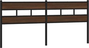 vidaXL Tăblie de pat de schimb, stejar maro, 180 cm, lemn prelucrat și oțel