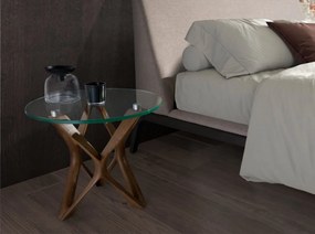 Masuta auxiliara design minimalist Walnut