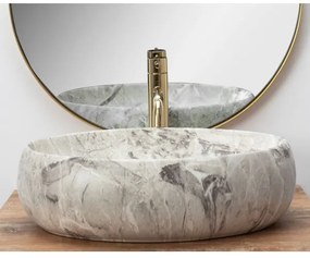 REA-U1020 - Lavoar pentru blat LINDA 34 x 48,5 cm, ceramică/imitație de piatră