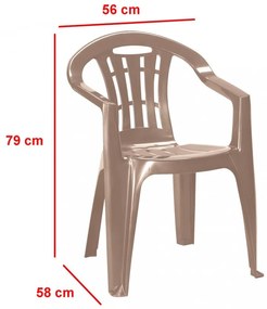 Set de mobilier de grădină Elma 6+1 în culoarea cappuccino