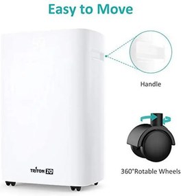 Dezumidificator Attractive TRITON 20, 340W, 2.5 L, Pana la 24L/24h, R290, Timer, Dezghetare automata, Senzor de umiditate, Alb