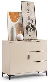 Mazzoni Comodă LANA K-100S Bej (Șampanie) - DULAP VERTICAL CU SERTARE