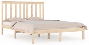 Cadru de pat small double 4ft, 120x190 cm, lemn masiv de pin