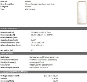 Oglinda decorativa design LUX Guinevere L 114356 HZ